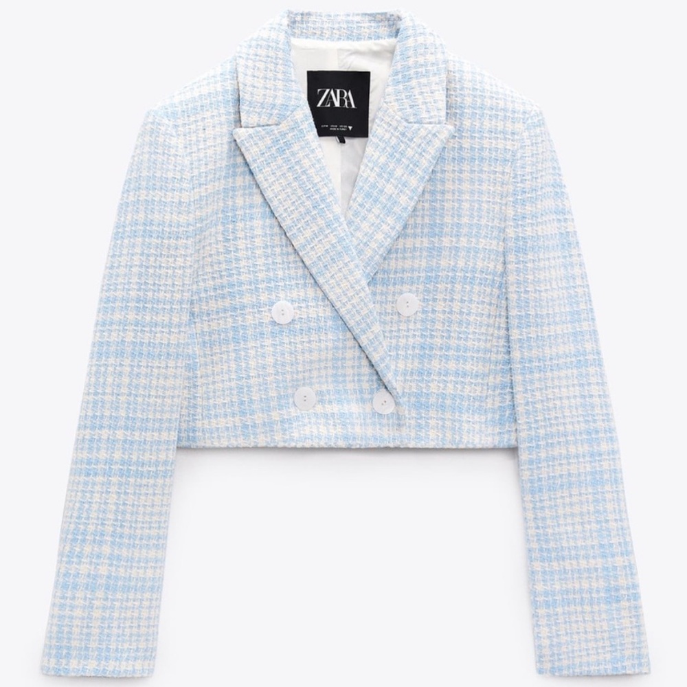 Zara Cropped Knit Blazer